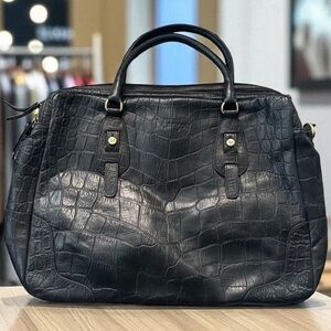 MARGOT Leather Animal Print Embosserd Satchel Handbag